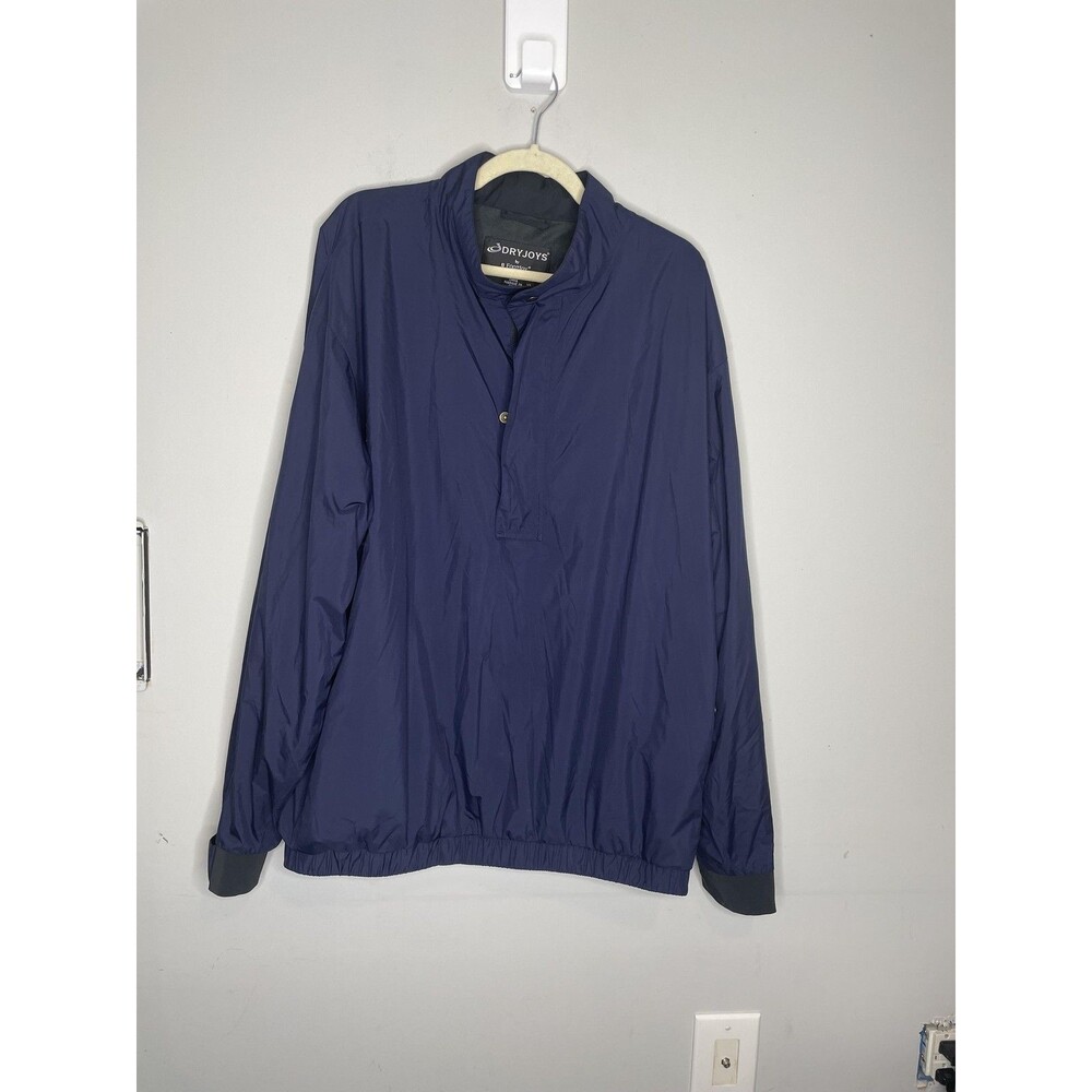 FootJoy DryJoys Jacket Mens XL Blue Half Zip Pullover Golf Rain Windbreaker